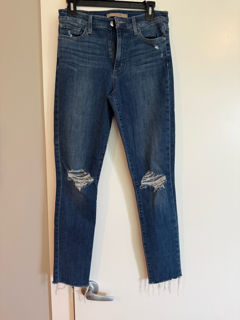 Joe's Jeans Women's Dark Blue Distressed High-Rise Skinny Jeans